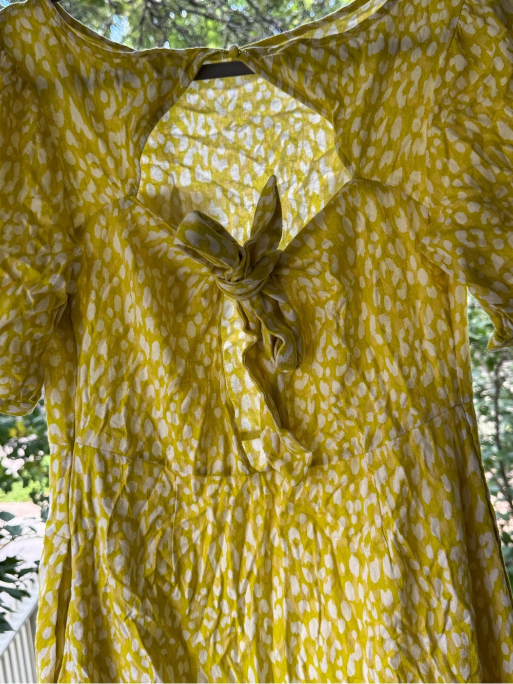 Who What Wear Yellow and White Printed Short-Sleeve Maxi Dress - Picture 5 of 9